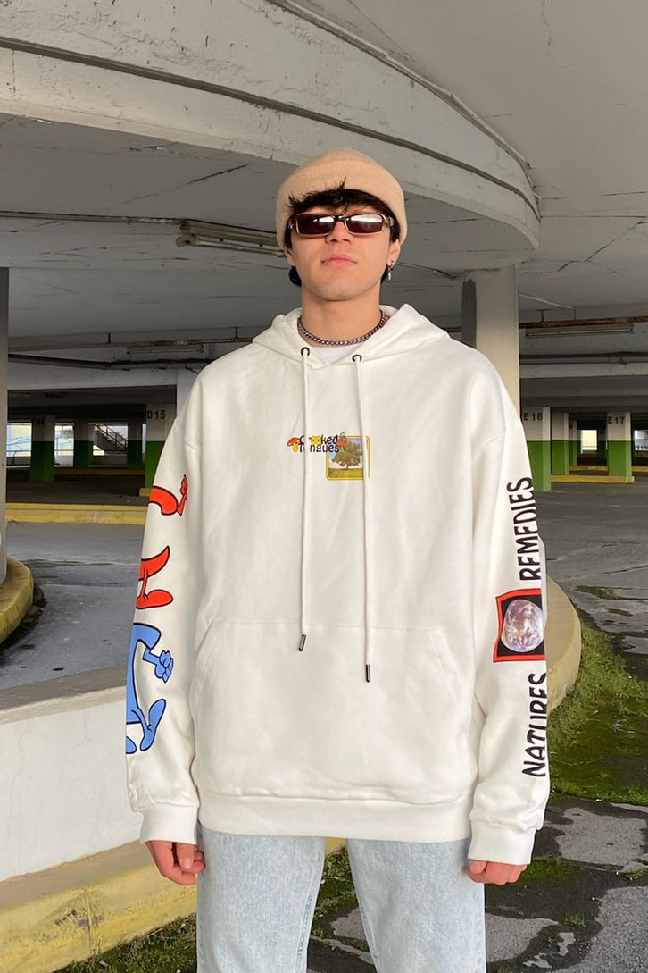 Crooked Tongues Oversize Printed Premium Hoodie