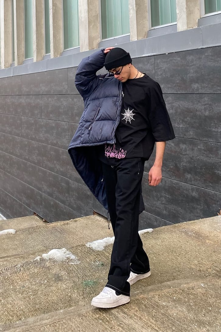 Cry Baby Flame Printed Oversize Tee