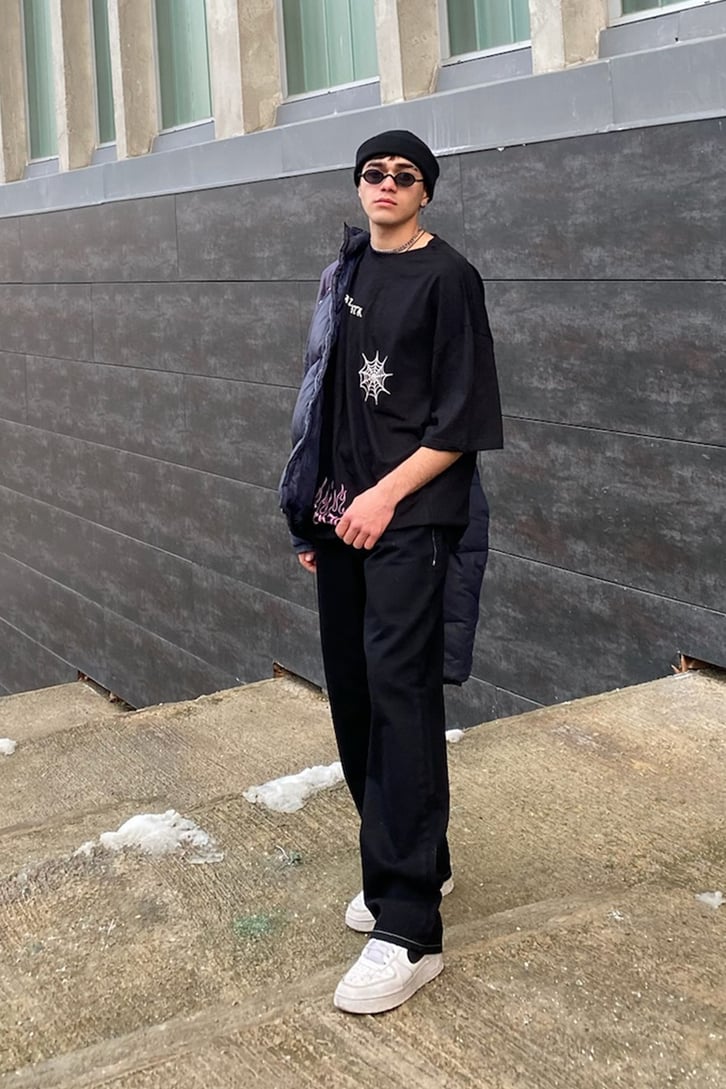Cry Baby Flame Printed Oversize Tee