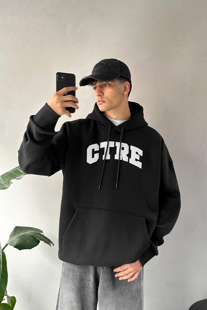 CTRE Nakışlı Oversize Hoodie