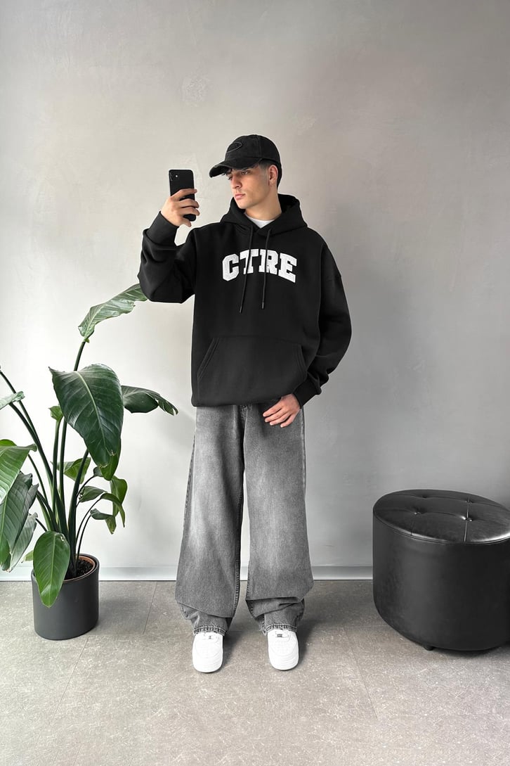 CTRE Nakışlı Oversize Hoodie