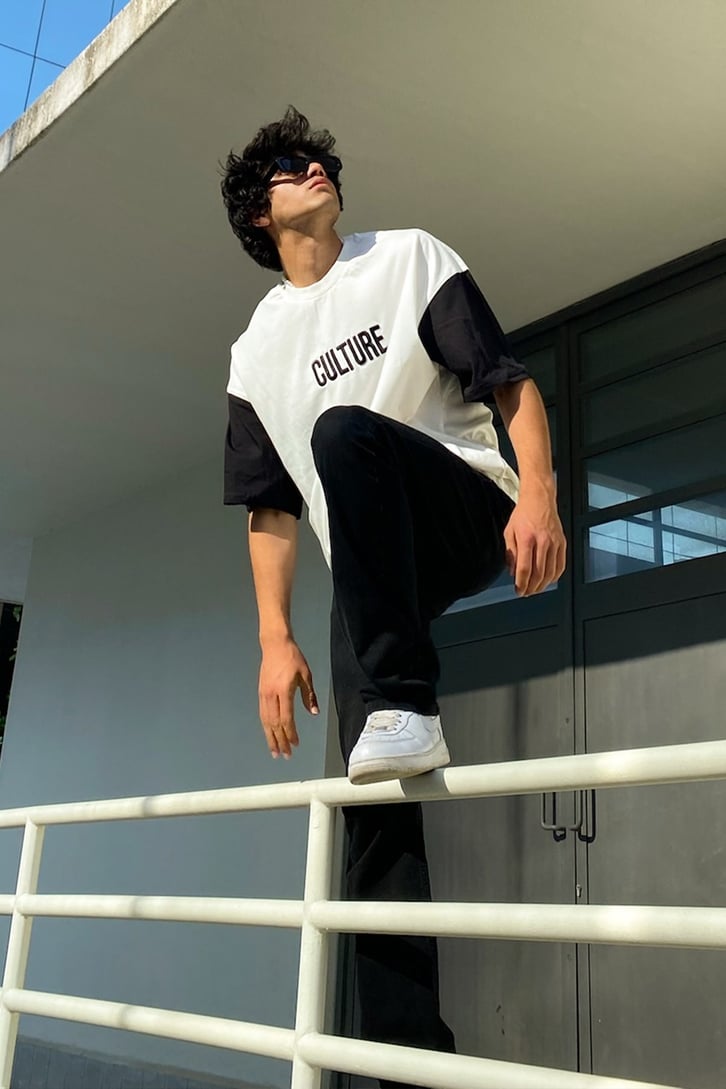 Culture Nakışlı  Ekru Oversize Tshirt