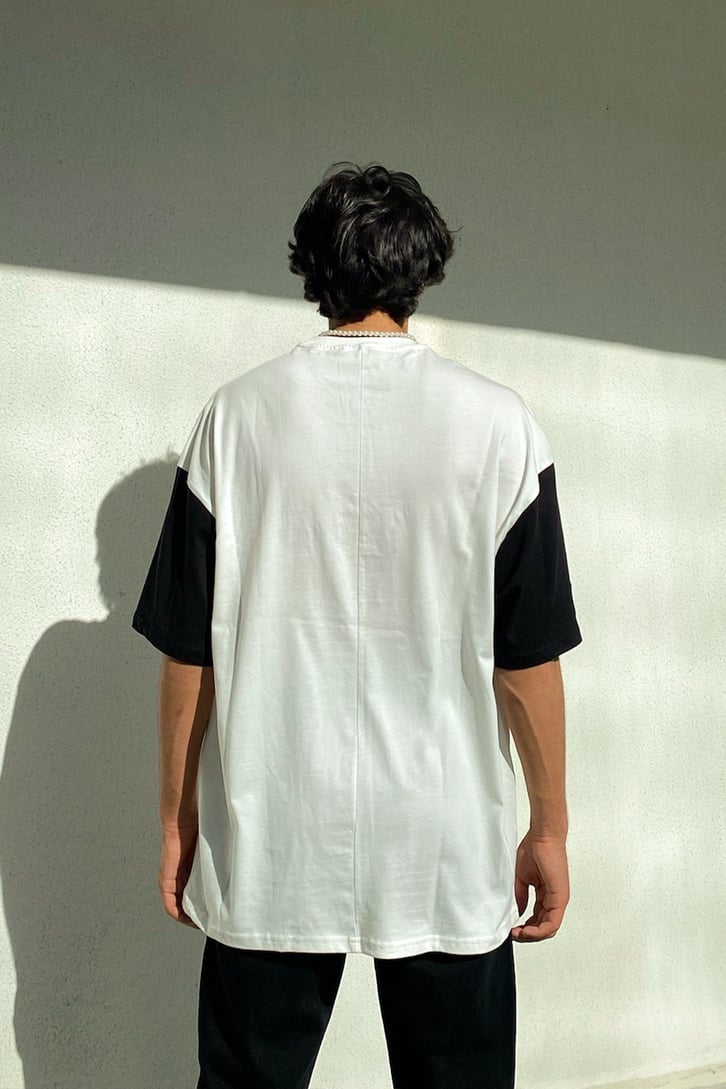 Culture Nakışlı  Ekru Oversize Tshirt