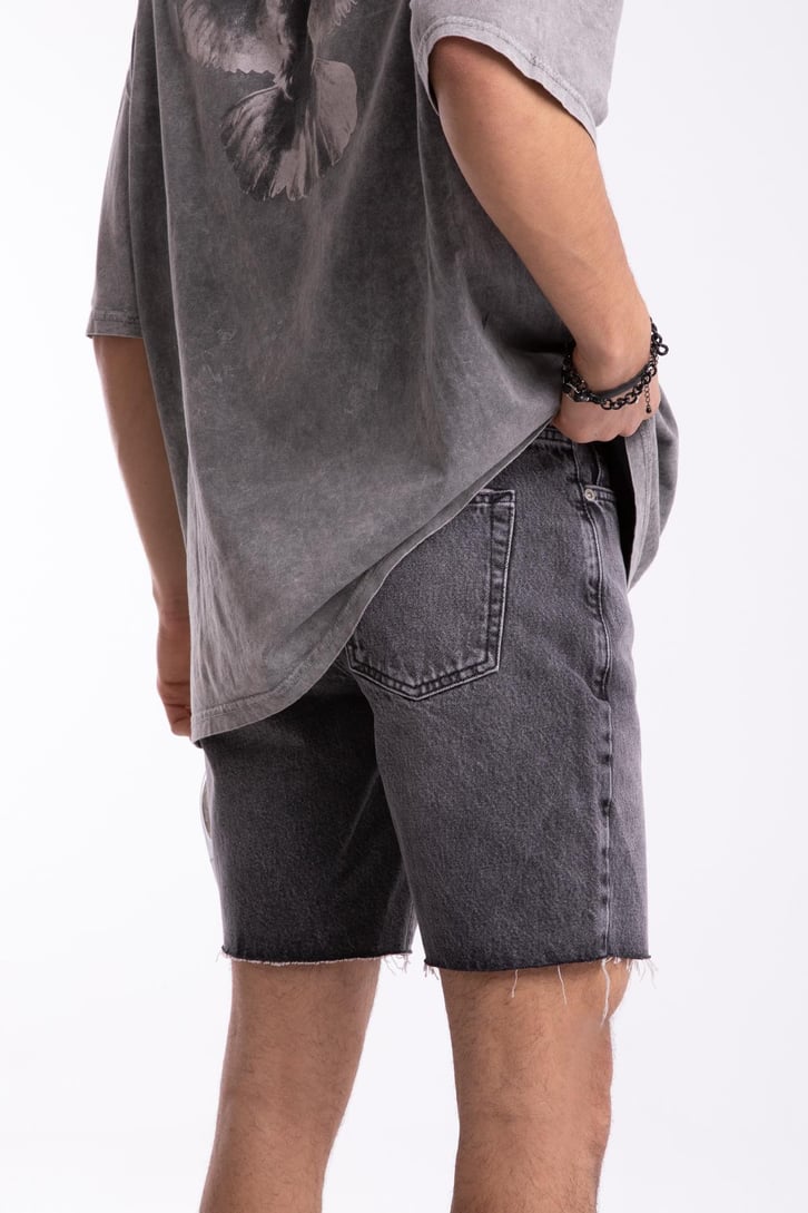Cut Detail Antrasit Jean Şort