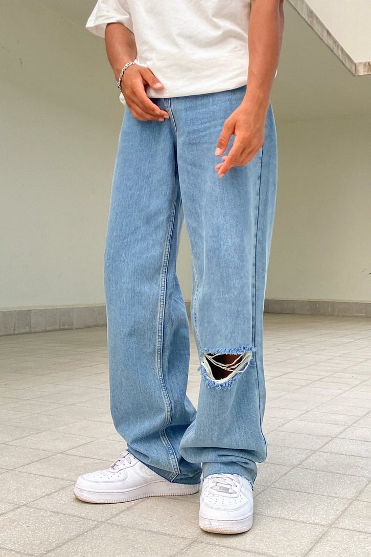CUT LEG  BAGGY JEAN