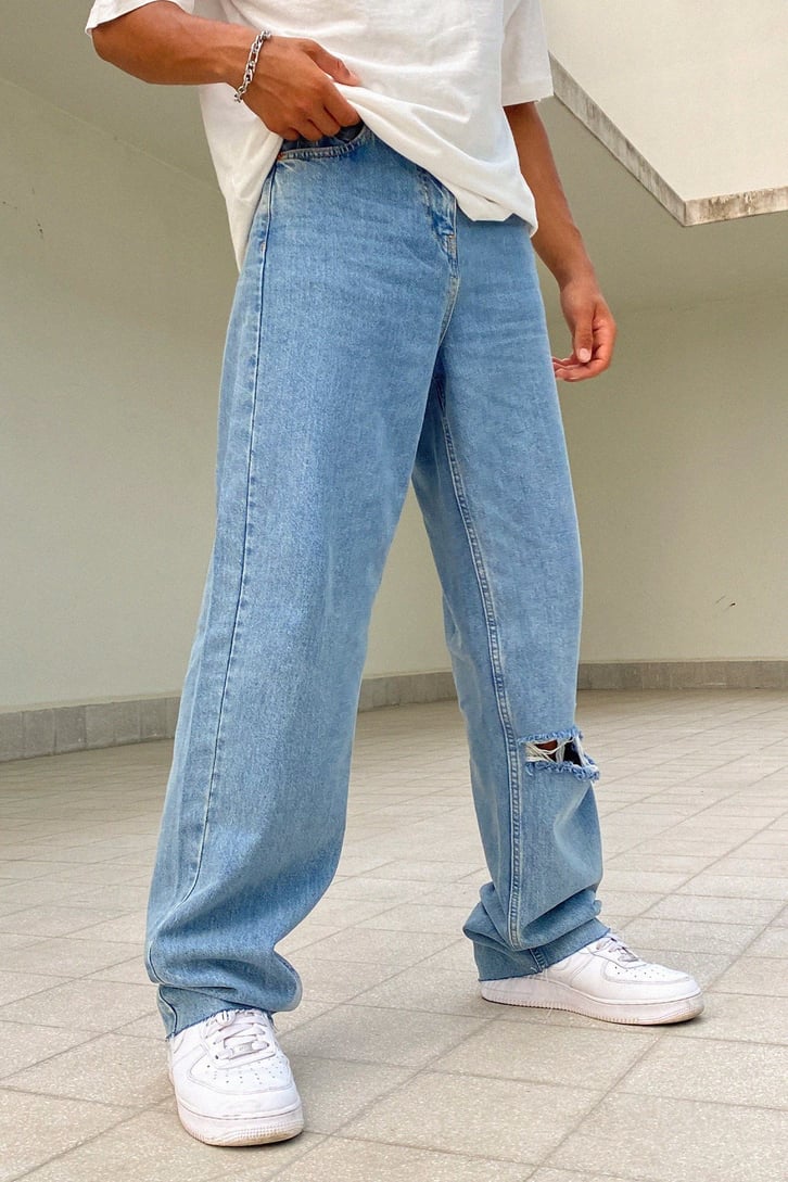 CUT LEG  BAGGY JEAN