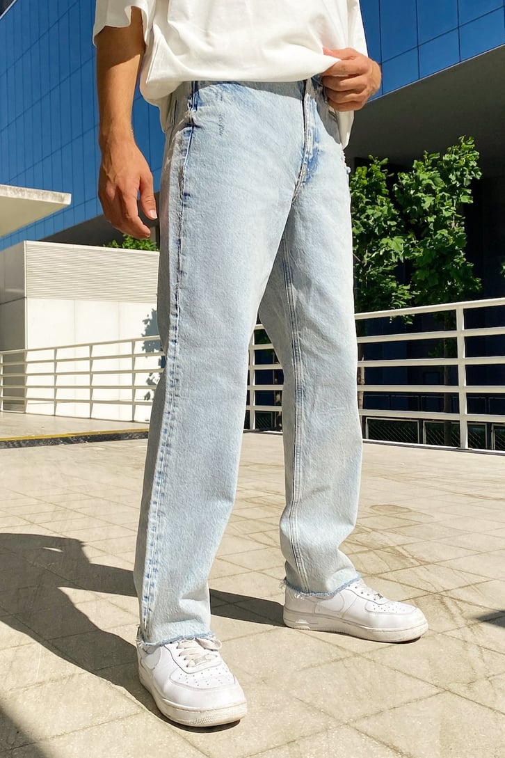 Cut Leg Buz Mavi Regular Fit Jean