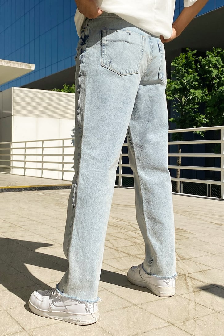 Cut Leg Buz Mavi Regular Fit Jean