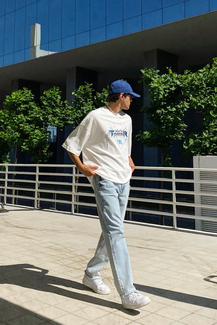 Cut Leg Buz Mavi Regular Fit Jean