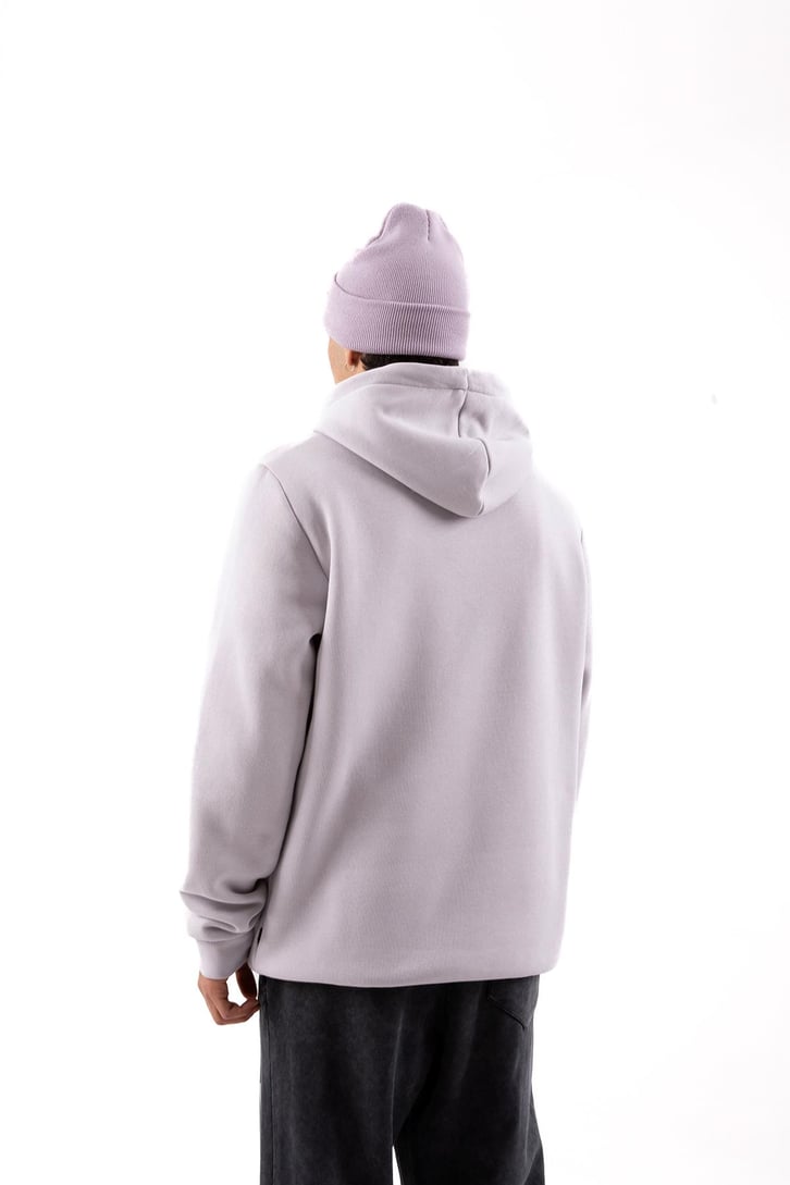 Daily Baskılı Gri Oversize Hoodie
