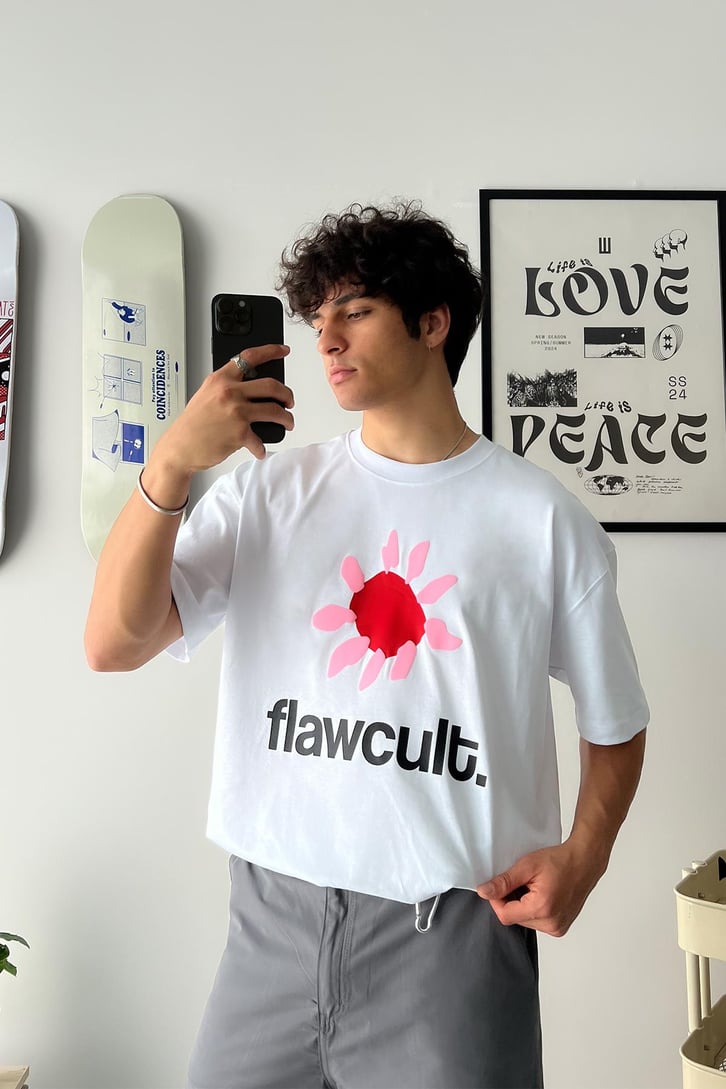 Daisy Baskılı Oversize Tişört