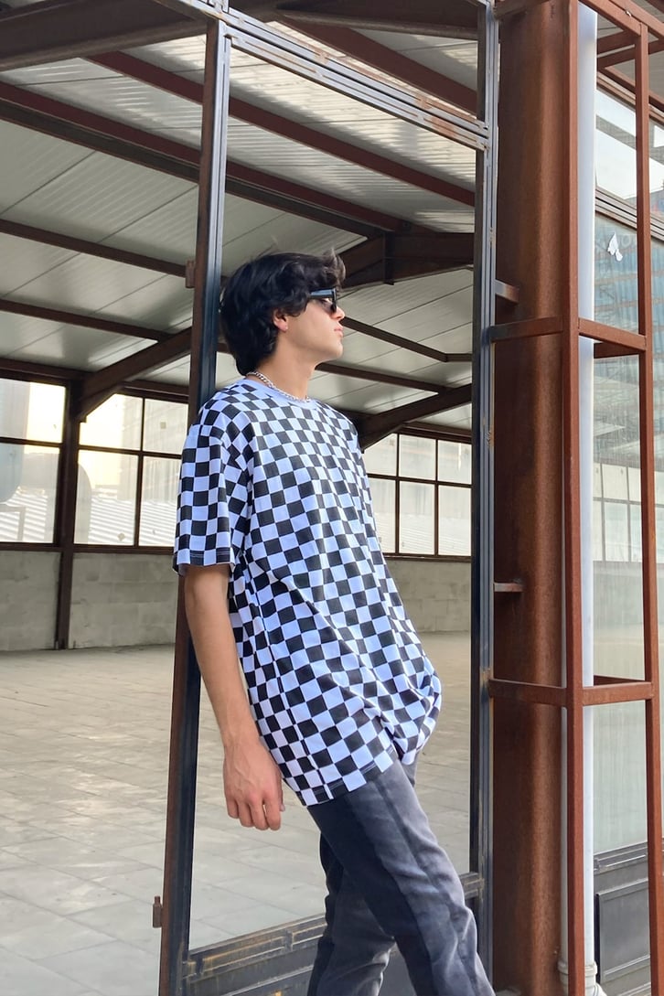 Dama Desen Oversize Tshirt