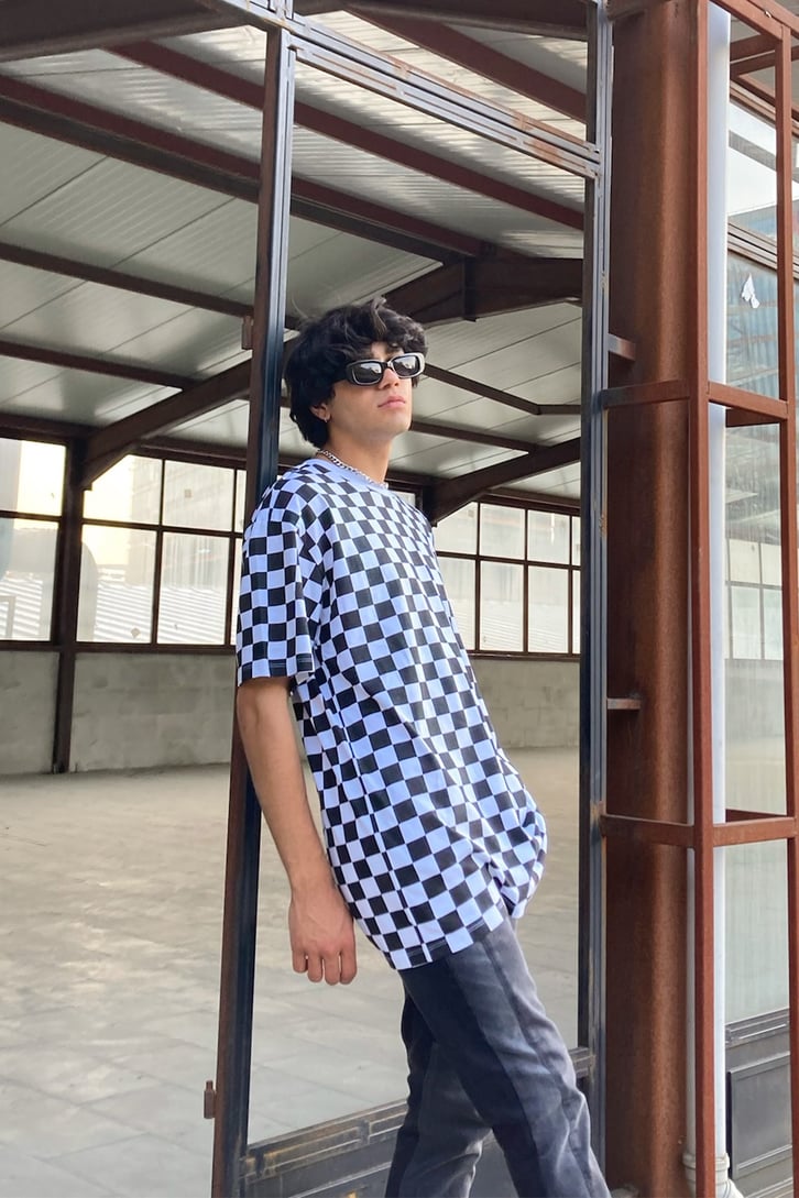 Dama Desen Oversize Tshirt