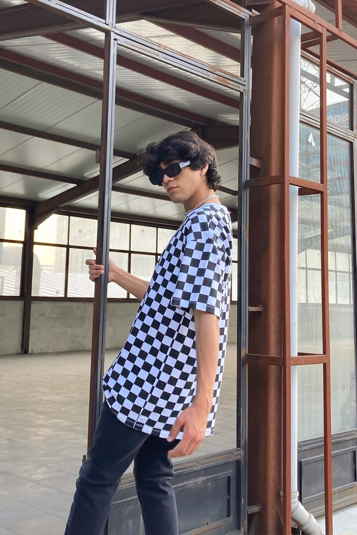 Dama Desen Oversize Tshirt