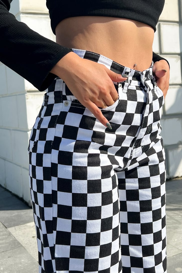 Dama Desenli Baggy Jean