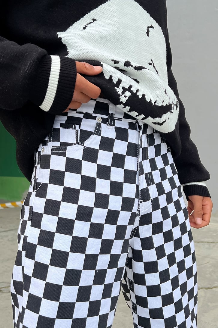Dama Desenli Baggy Jean