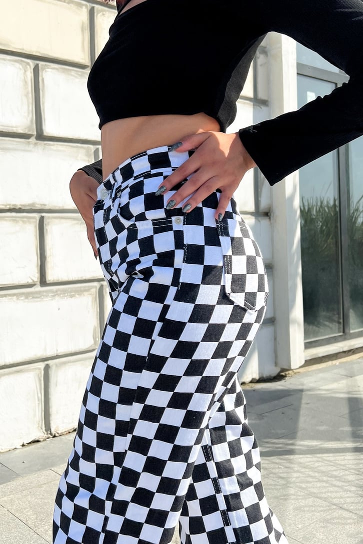 Dama Desenli Baggy Jean