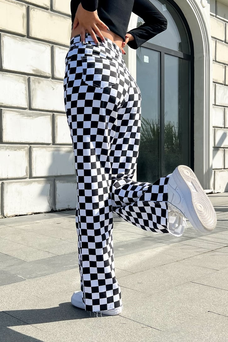 Dama Desenli Baggy Jean
