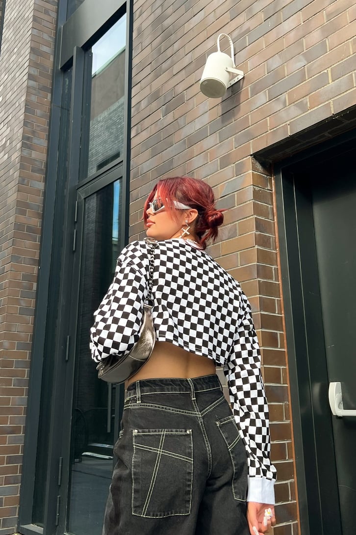 Dama Desenli Crop