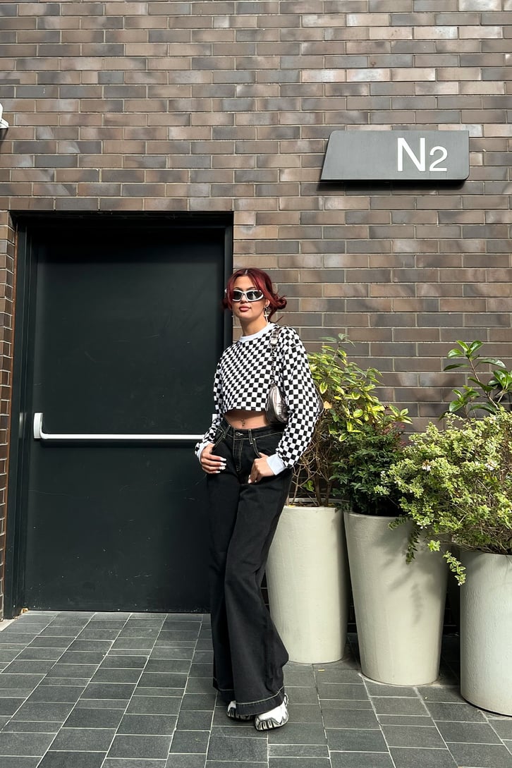 Dama Desenli Crop
