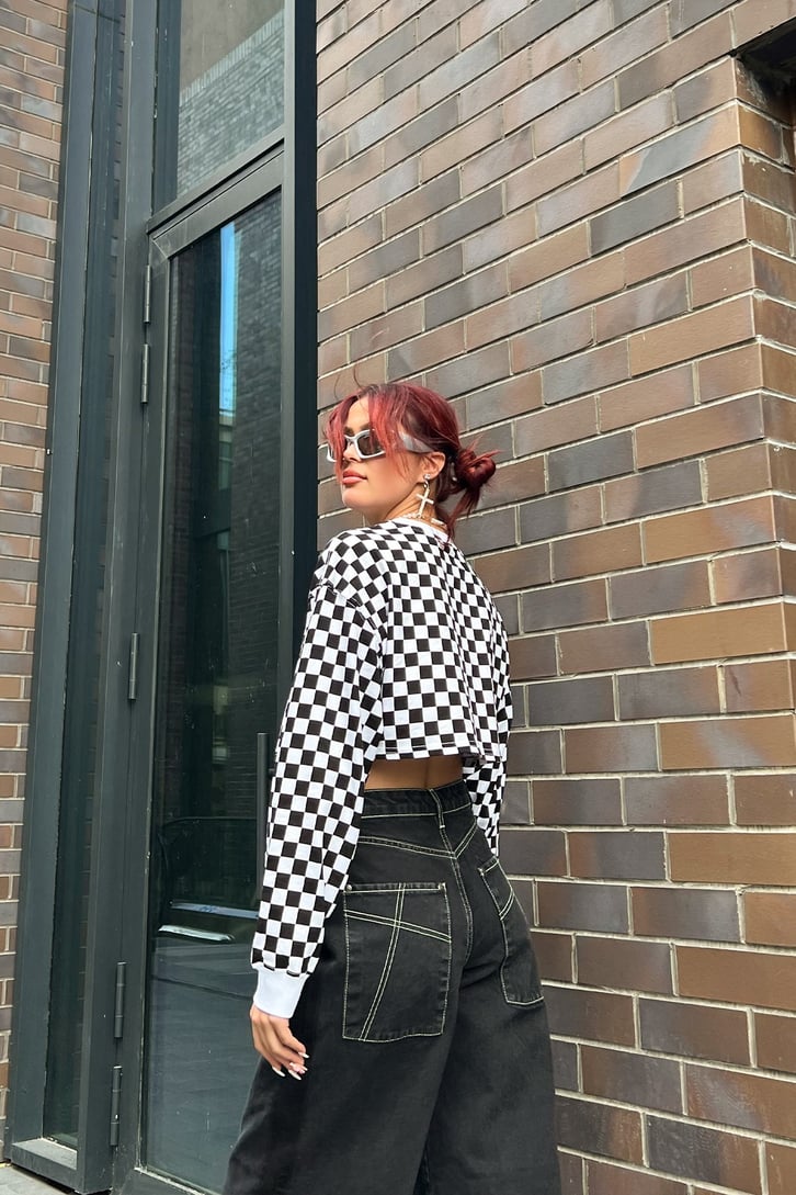 Dama Desenli Crop