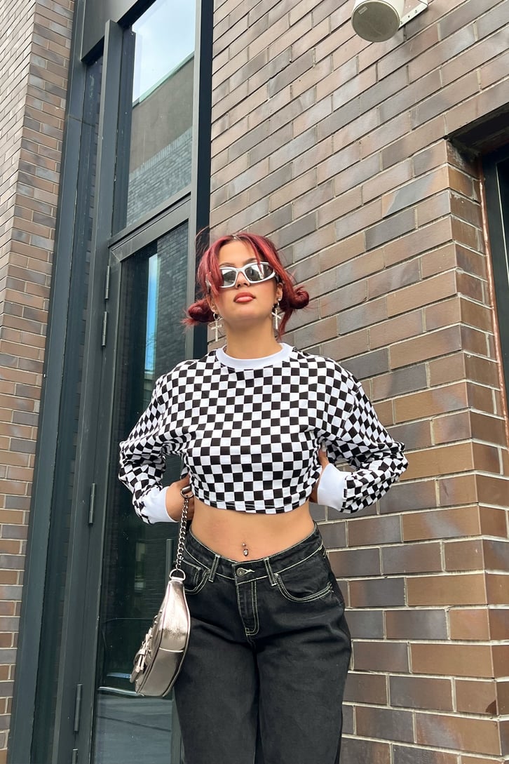 Dama Desenli Crop