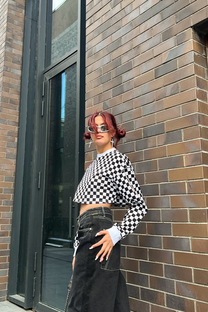Dama Desenli Crop