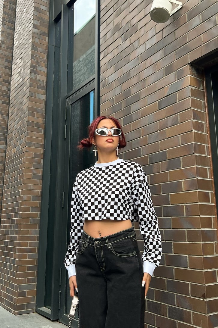 Dama Desenli Crop