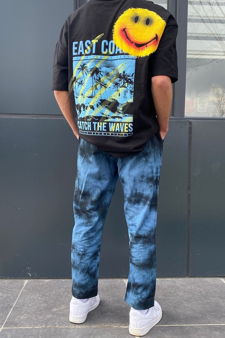 Dark Blue Tie-Dye Relax Fit Pant