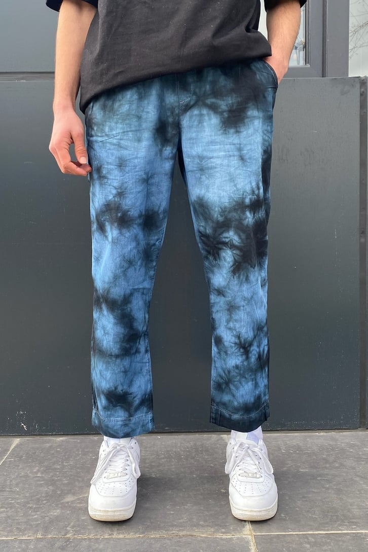 Dark Blue Tie-Dye Relax Fit Pant
