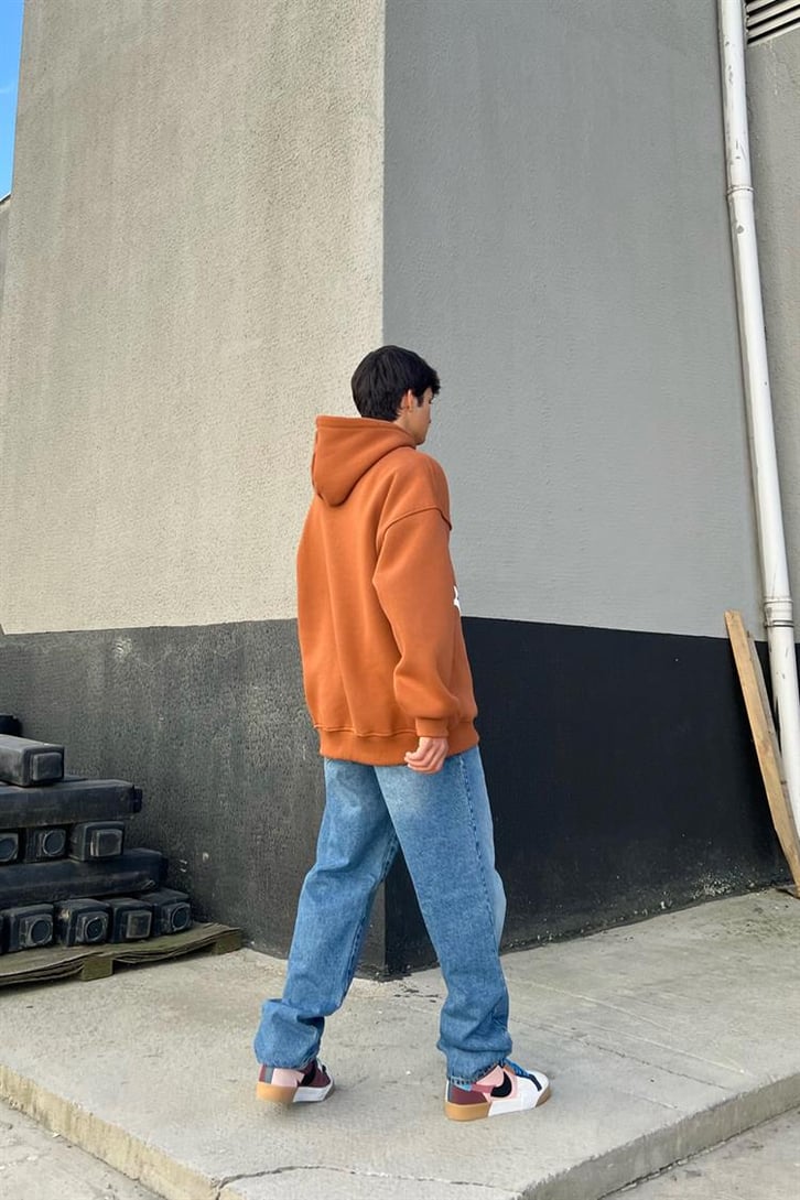 Dark Hours Baskılı Oversize Hoodie