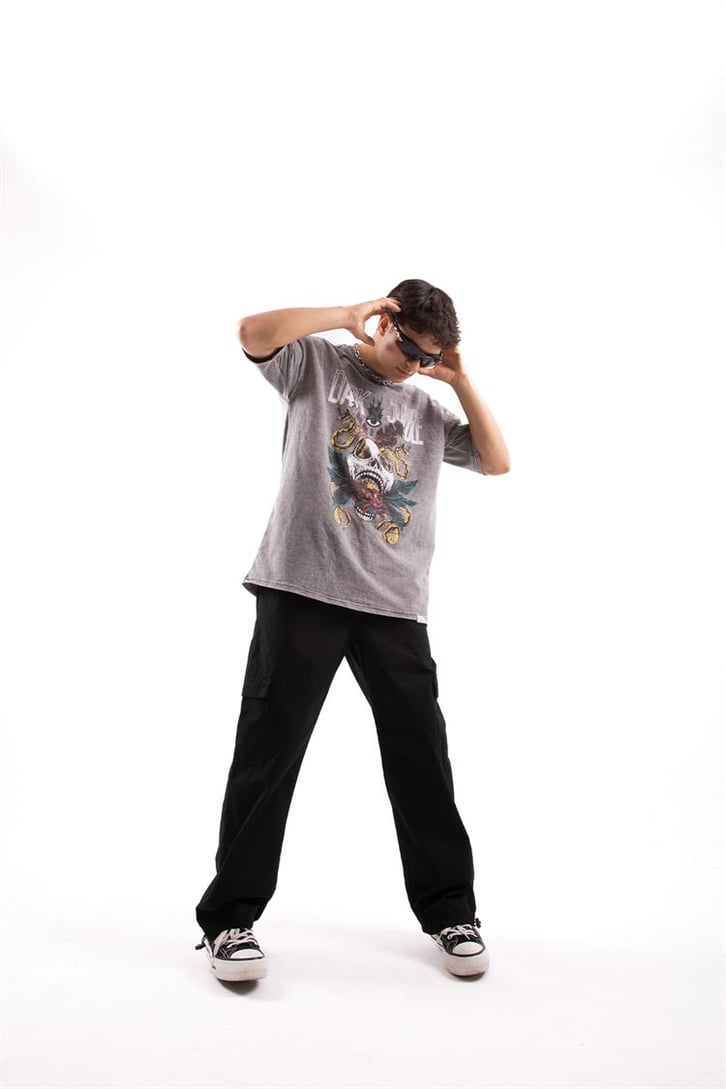 Dark Jungle Acid Wash Oversize Tshirt