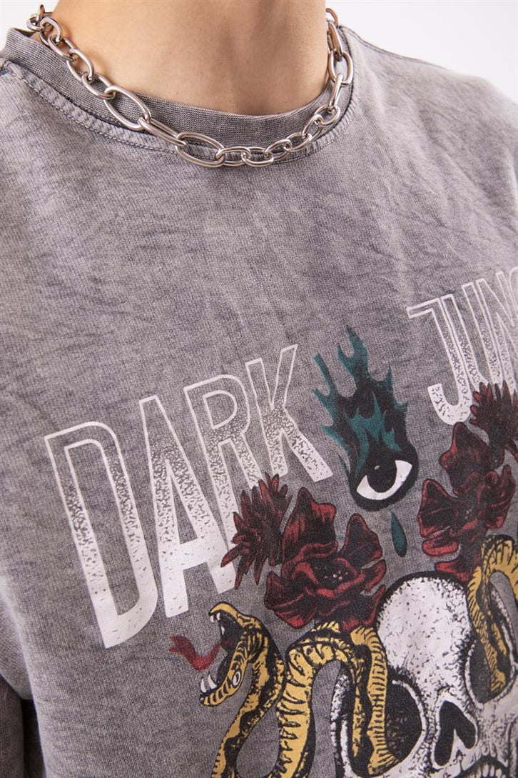 Dark Jungle Acid Wash Oversize Tshirt