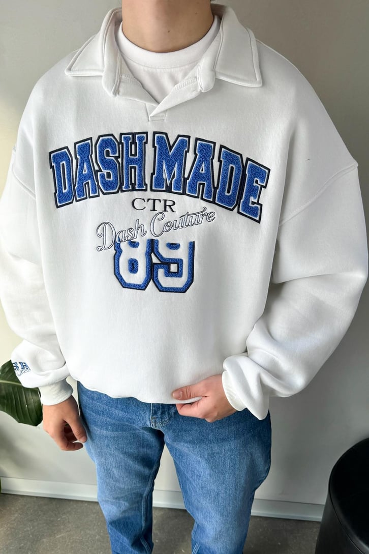 Dash Made Nakışlı Polo Yaka Sweatshirt
