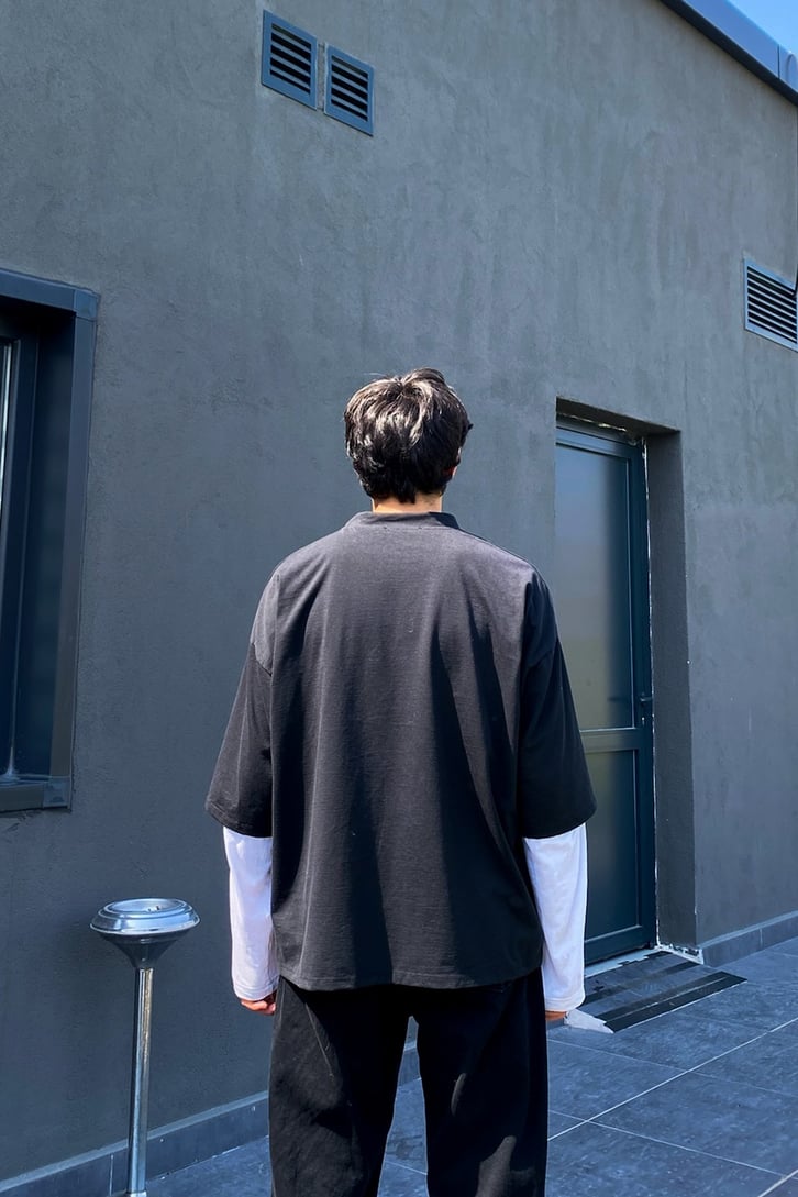 Dashed Youth Baskılı Oversize Tshirt