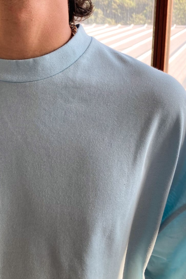 Dayscal Sırt Baskılı Bebe Mavisi Oversize Tshirt