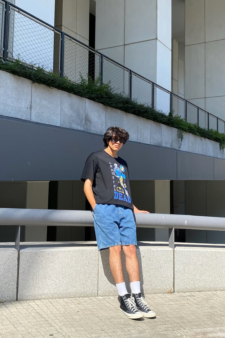 Dead Skeleton Baskılı Siyah Oversize Tshirt
