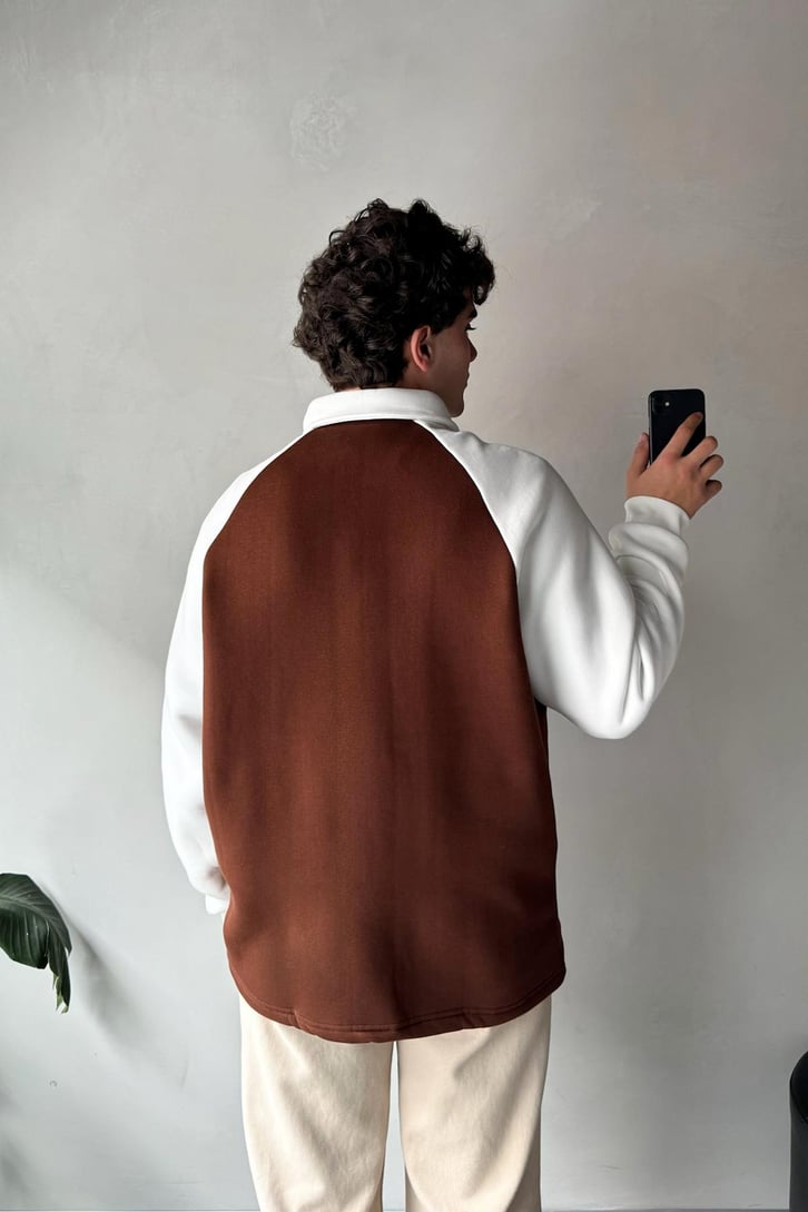 Dedoos Studio Nakışlı Polo Yaka  Sweatshirt