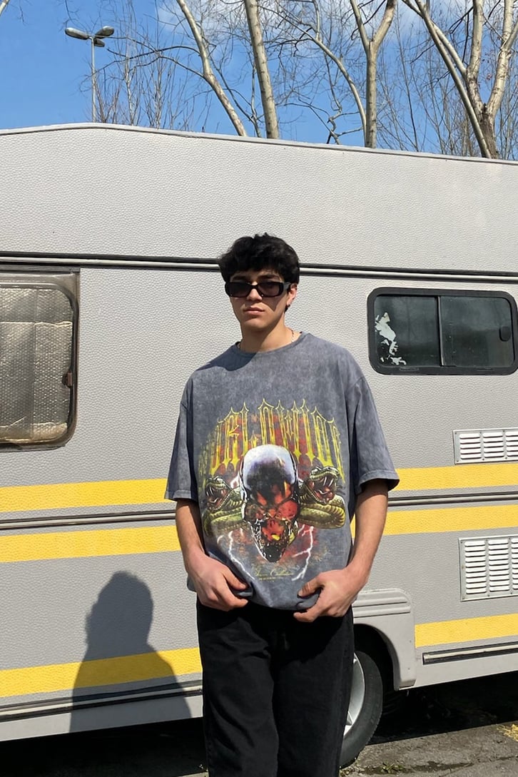 Demon Snake Oversize Washed Tshirt