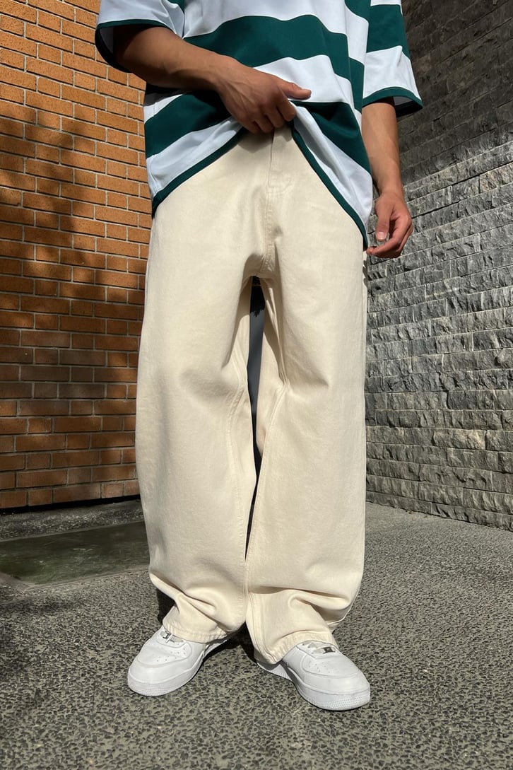 Denim Bej Baggy Jean