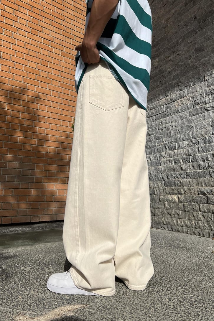 Denim Bej Baggy Jean