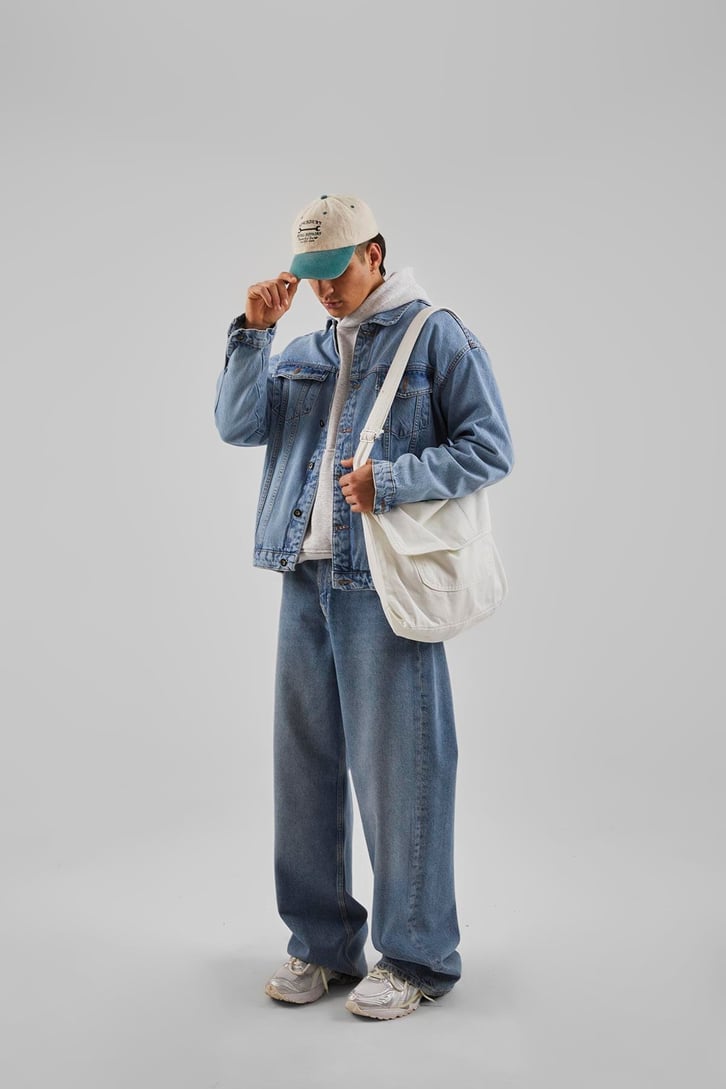 Denim Ekru Messenger Bag