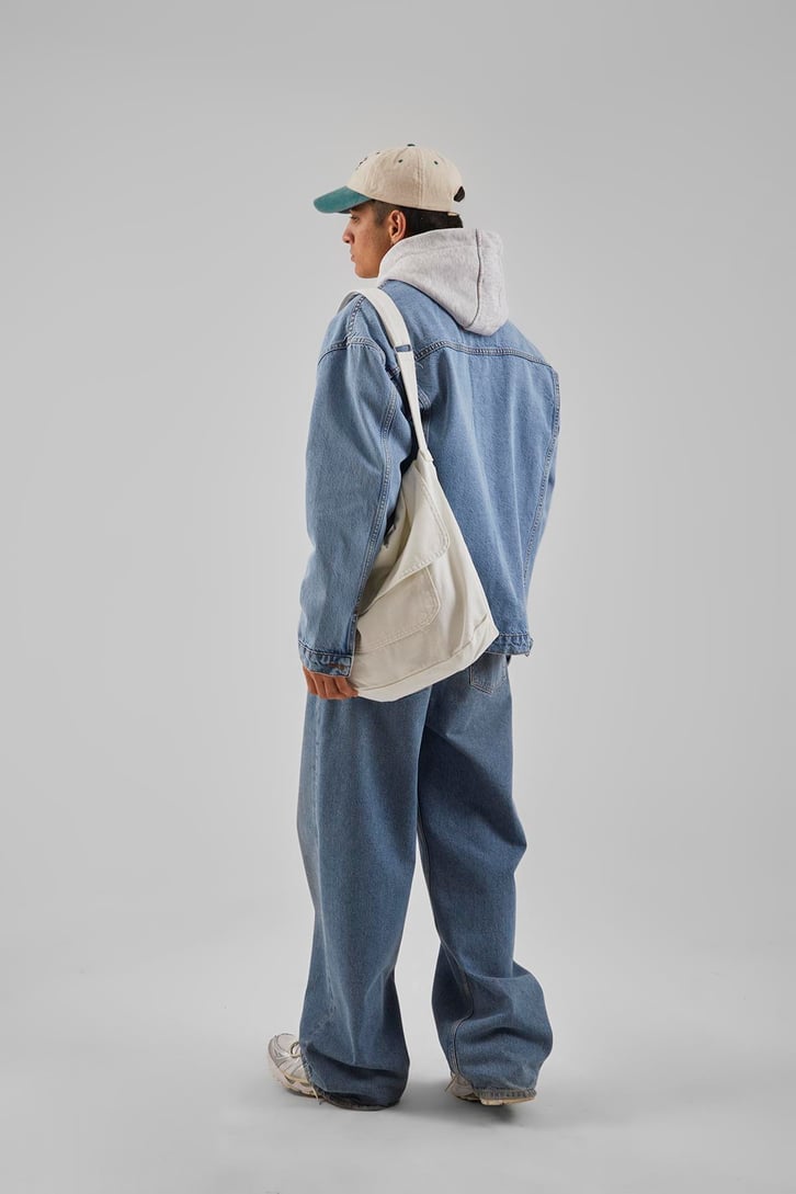 Denim Ekru Messenger Bag