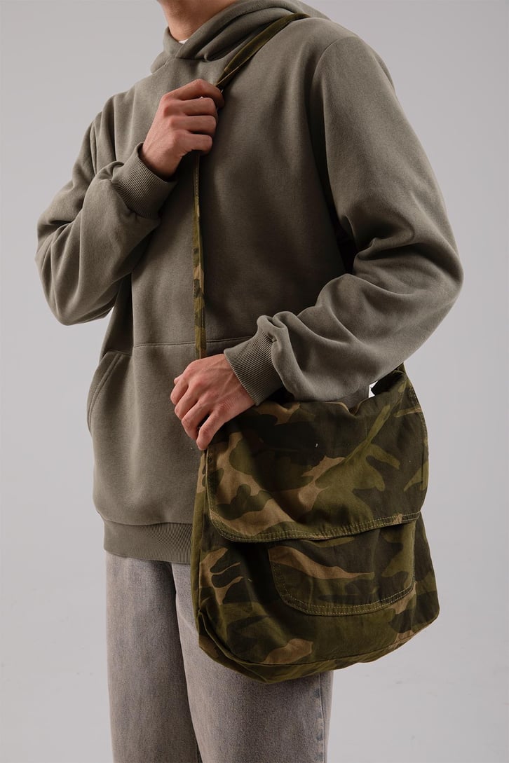 Denim Kamuflaj Messenger Bag