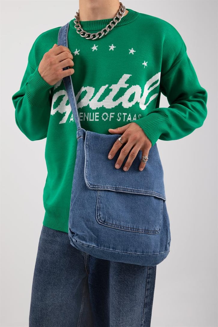 Denim Kot Mavisi Messenger Bag