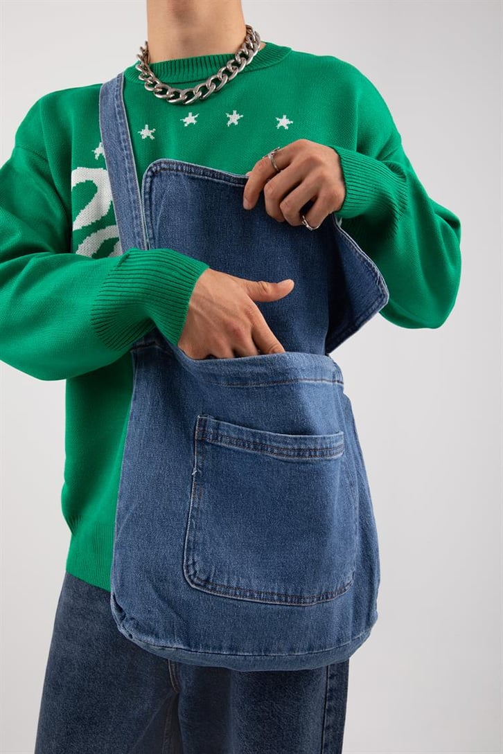 Denim Kot Mavisi Messenger Bag