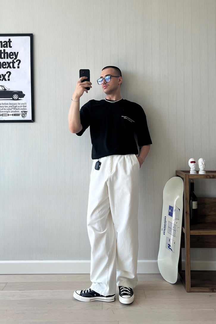Designed in NY Baskılı Oversize Tişört