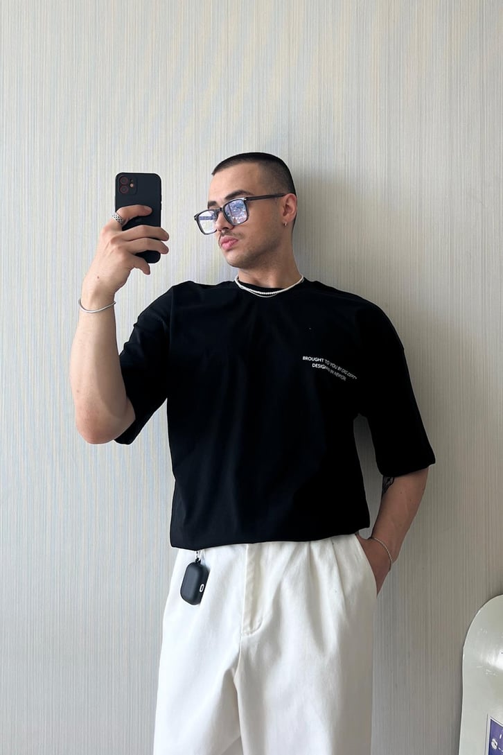 Designed in NY Baskılı Oversize Tişört