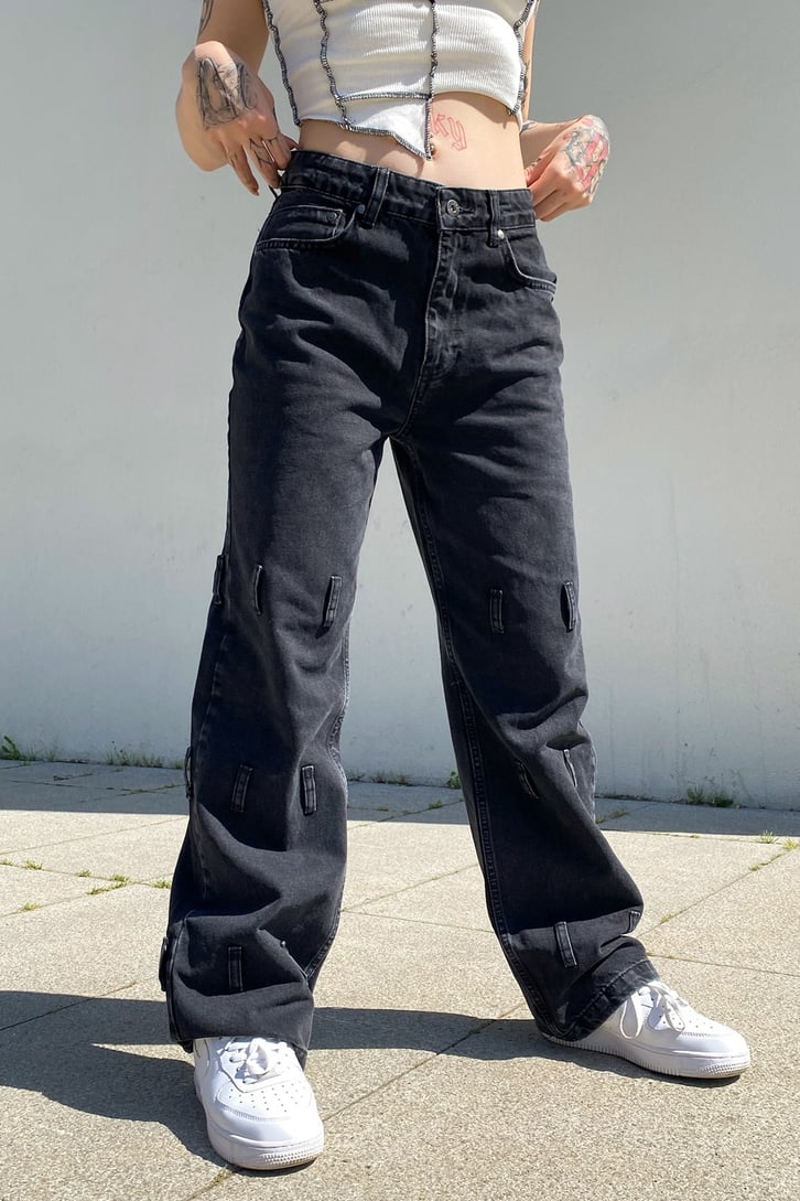 Detaylì Acid Wash Baggy Jean