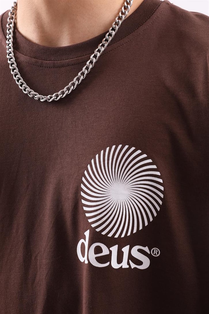 Deus Baskılı Oversize Tshirt